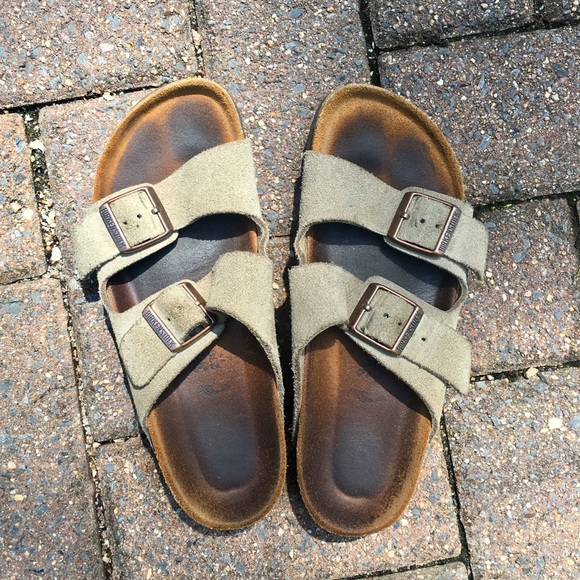 birkenstock arizona soft footbed suede leather sandals